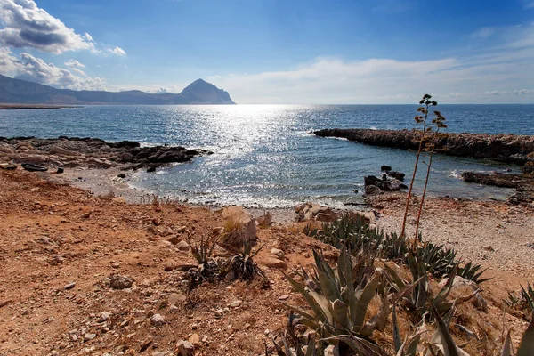 Провинция Трапани Сицилия Италия Вид Морской Залив Пляж Береговой Линии — стоковое фото