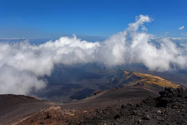 Panoramautsikt Över Molnen Från Etna Medelhavet Sicilien Italien — Stockfoto