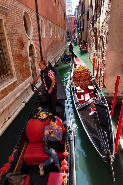 Canal Típico Veneza Veneza Veneto Itália Setembro 2017 — Fotografia de Stock