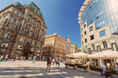 Vienna, Avusturya - Stephansplat, ana kare Viyana, tarihi şehir merkezine, Viyana, Avusturya, 1 Eylül 2016