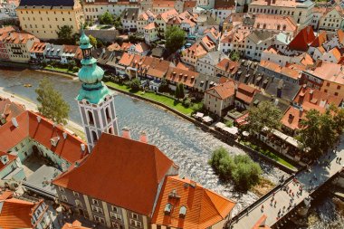 Eski kasaba Cesky Krumlov, Bohemia, Çek Republik