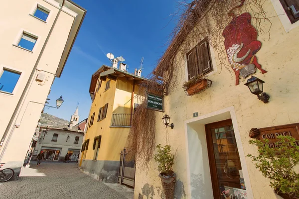 Aosta Valle Aosta Italy Typical Old Town Street February 2017 — Stock Photo, Image