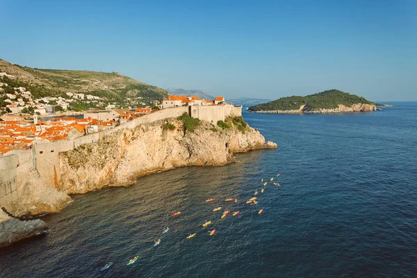 Dubrovník Dalmácie Chorvatsko Pohled Staré Město Dubrovník Fort Lovrijenac Při — Stock fotografie