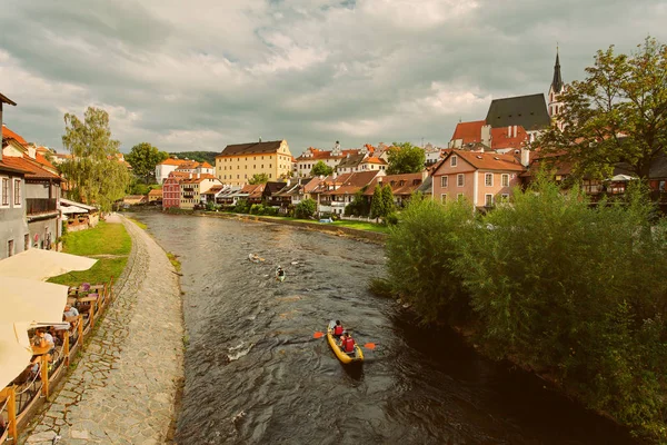 Cesky Krumlov Bohemia República Checa Vista Para Cidade Velha Rio — Fotografia de Stock