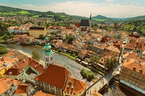 Cesky Krumlov Bohemia República Checa Vista Para Cidade Velha Rio — Fotografia de Stock