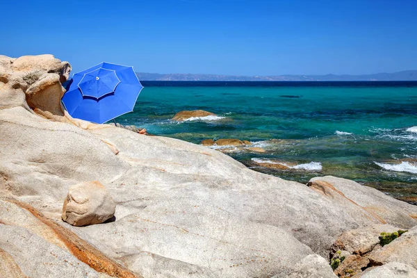 Grecia Calcidica Sithonia Relax Sulla Spiaggia — Foto Stock