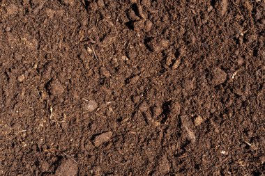 Kahverengi turba, gübre ve toprak bileşeni - tarım için arka plan