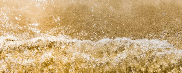 Onda Litoral Arenoso Fundo Panorâmico Vista Superior Férias Praia Espaço — Fotografia de Stock