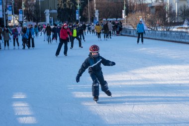 Rusya, Moskova, VDNH, 10 Ocak 2018 - Halkın Ekonomik Başarı Sergisi 'nde paten pisti