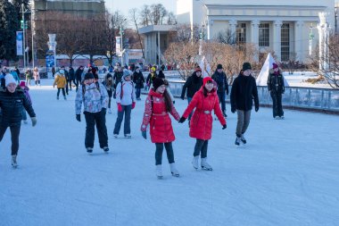 Rusya, Moskova, VDNH, 10 Ocak 2018 - Halkın Ekonomik Başarı Sergisi 'nde paten pisti
