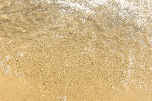 Mjuk Våg Sandstrand Närbild Ovanifrån — Stockfoto