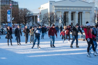 Rusya, Moskova, VDNH, 10 Ocak 2018 - Halkın Ekonomik Başarı Sergisi 'nde paten pisti
