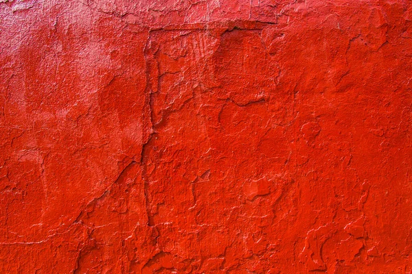 Antigua Pared Pintada Pintura Roja Brillante — Foto de Stock