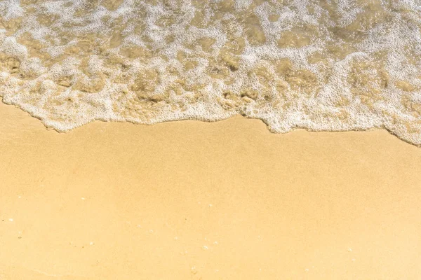 Onde Douce Sur Une Plage Sable Gros Plan Vue Sur — Photo