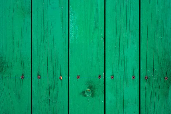 Зеленая Деревянная Доска Ногтями Деревянный Фон — стоковое фото