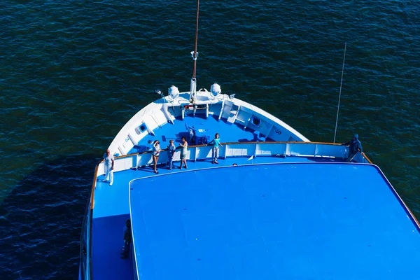 Rusia Saratov Septiembre 2018 Vista Desde Parte Superior Del Barco — Foto de Stock