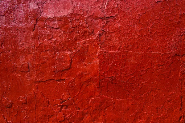 Antigua Pared Pintada Pintura Roja Brillante — Foto de Stock