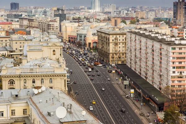 Moscou Rússia Outubro 2015 Moscovo Paisagem Urbana Vista Superior Rua — Fotografia de Stock