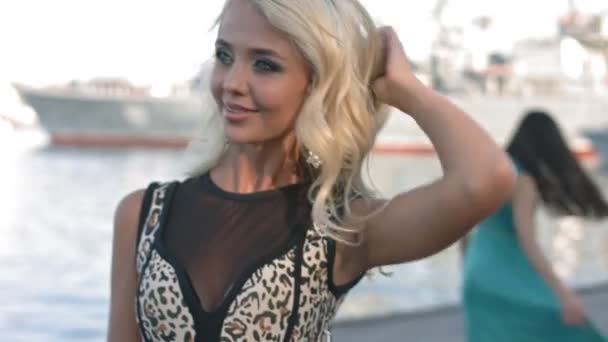 Portrait Of A Green Eyed Self Assured Blonde In The Leopard Dress