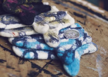 Sıcak güzel kış kraft eldivenler