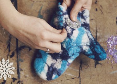  Sıcak güzel kış zanaat eldivenleri imalatı