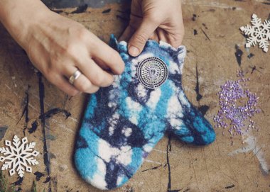  Sıcak güzel kış zanaat eldivenleri imalatı