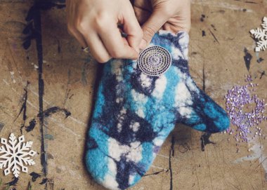  Sıcak güzel kış zanaat eldivenleri imalatı