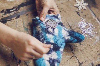  Sıcak güzel kış zanaat eldivenleri imalatı