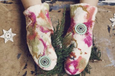 Sıcak güzel kış kraft eldivenler 