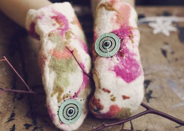 Sıcak güzel kış kraft eldivenler 