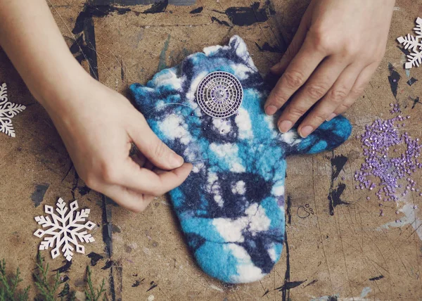  Sıcak güzel kış zanaat eldivenleri imalatı