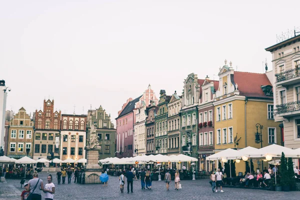 Prachtige deel van de oude stadsplein, rust stad Poznan Rechtenvrije Stockfoto's