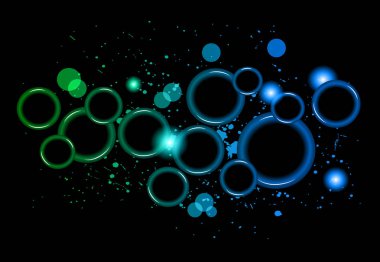 Soyut parlayan çevreler gökkuşağı ile ışık arka plan renkleri.