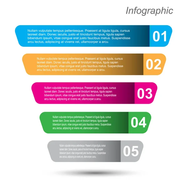 Infographic design sjabloon met papieren tags. — Stockvector