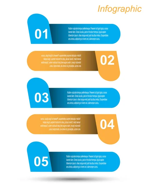 Plantilla de diseño infográfico con etiquetas de papel. — Vector de stock