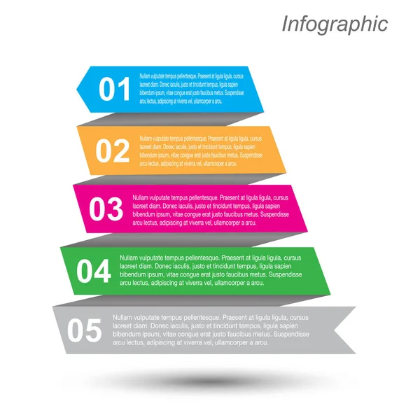 Modèle de conception infographique avec étiquettes en papier. — Image vectorielle