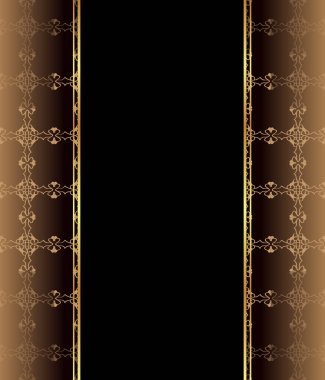 Altın gibi dekorasyonu ve yeri olan zarif, dikişsiz duvar kâğıdı..