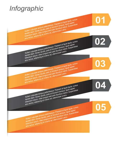 Infografisk formgivningsmall med papperslappar. — Stock vektor