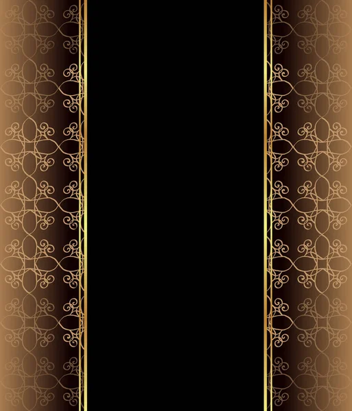 Elegante fondo de pantalla sin costuras con una fina decoración dorada y lugar para su texto. — Vector de stock