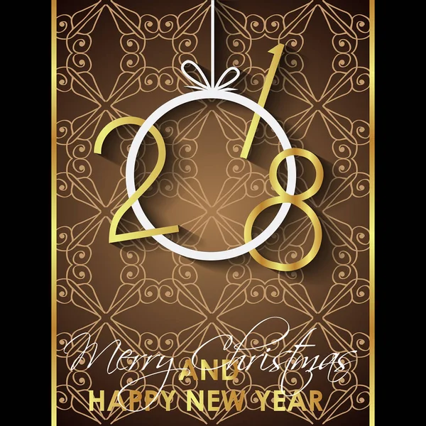 2018 New Year background for your invitations, festive posters, greetings cards. — Stock Vector