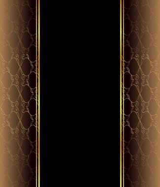 Altın gibi dekorasyonu ve yeri olan zarif, dikişsiz duvar kâğıdı..