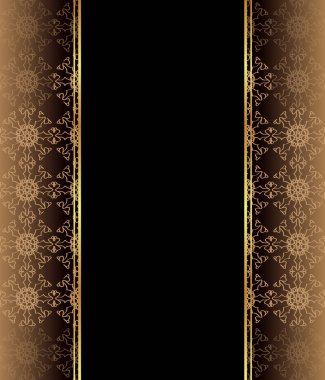 Altın gibi dekorasyonu ve yeri olan zarif, dikişsiz duvar kâğıdı..