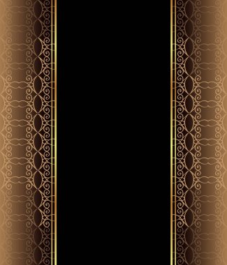 Altın gibi dekorasyonu ve yeri olan zarif, dikişsiz duvar kâğıdı..