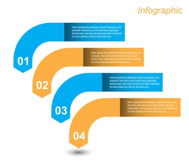Infographic tasarım şablonu ile kağıt Etiketler. Fikir, sıralama ve istatistikleri görüntülemek için. 