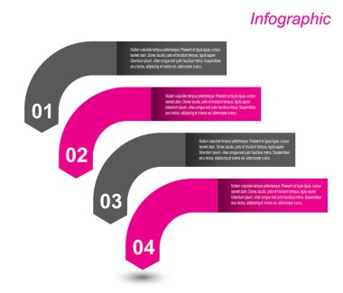 Infographic tasarım şablonu ile kağıt Etiketler. Fikir, sıralama ve istatistikleri görüntülemek için. 
