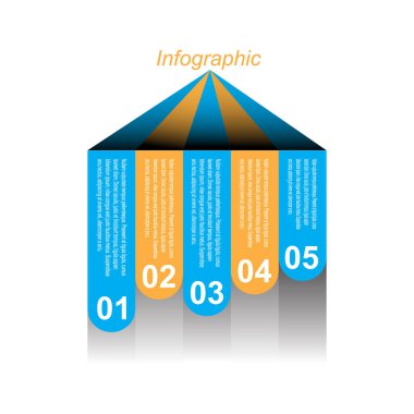Infographic tasarım şablonu ile kağıt Etiketler. Fikir, sıralama ve istatistikleri görüntülemek için. 
