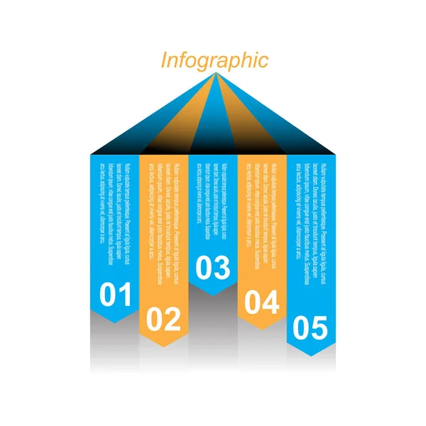 Modello Design Infografico Con Tag Cartacei Idea Visualizzare Classificare Statistiche — Vettoriale Stock