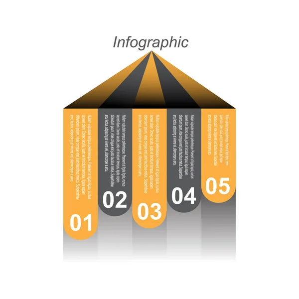 Plantilla Diseño Infográfico Con Etiquetas Papel Idea Para Mostrar Clasificar — Vector de stock