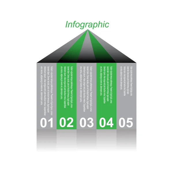 Modello Design Infografico Con Tag Cartacei Idea Visualizzare Classificare Statistiche — Vettoriale Stock