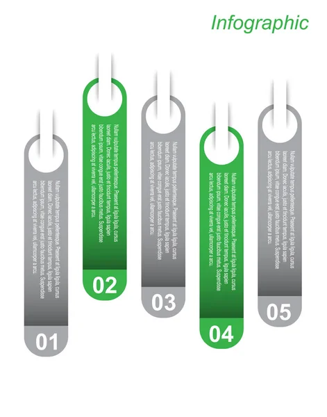Infografik Design Vorlage Mit Papieranhängern Idee Zur Anzeige Rangfolge Und — Stockvektor
